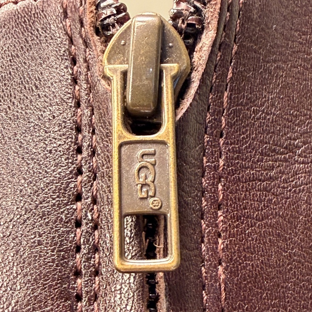 UGG Australia Beryl Leather Brown Riding Boots Size 6 - Picture 7 of 10